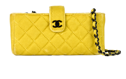 Chanel Phone Holder Chain Pouch, £650, Accessories, Yellow, Velvet, Front view